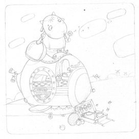 Эскиз "Космонавт з планети Зу" Фалькович Г.