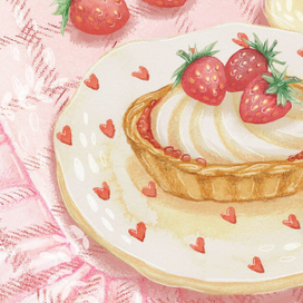 Натюрморт с пирожным. Детали