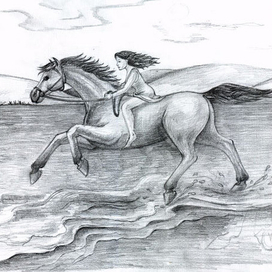 Верхом по берегу реки