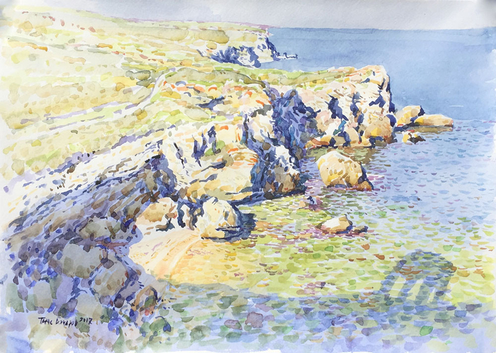 ВИД НА СКАЛЫ ОТ БЕСЕДКИ. 2017  Бумага, акварель. 29,7 x 42