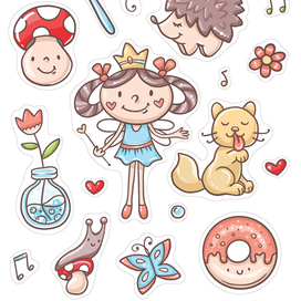 Наклейки к раскраске "Феи"