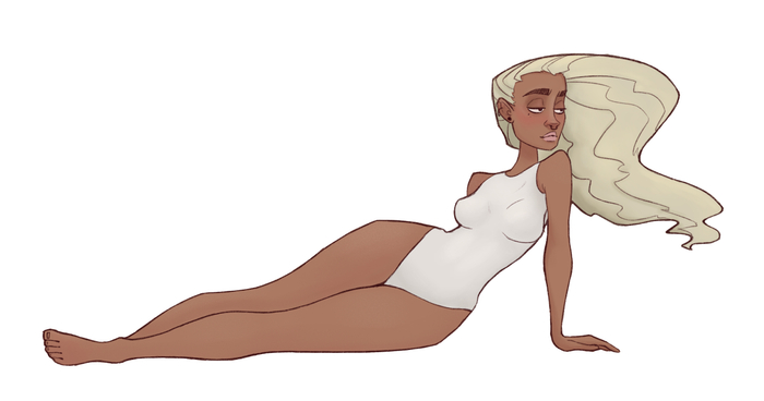 Девушка в белом купальнике