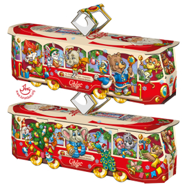 Трамвай  - новогодняя упаковка для сладостей