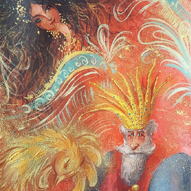 Иллюстрация к сказке А.С.Пушкина "Сказка о золотом петушке".