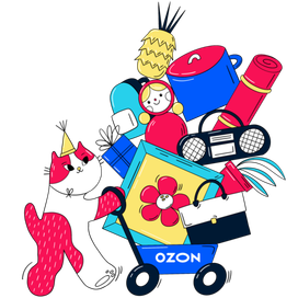 OZON кот с покупками