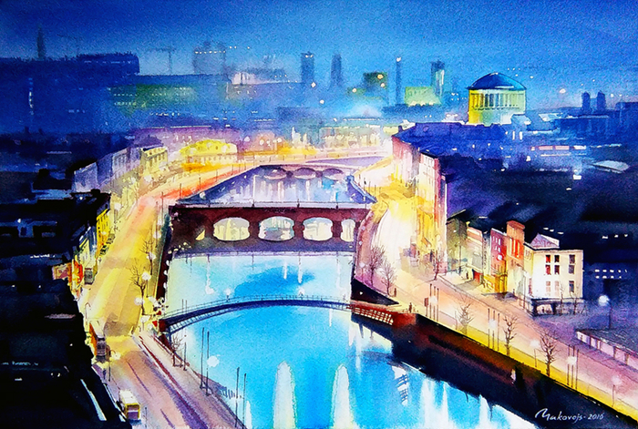 Ночное *рандеву* по-над Дублином.