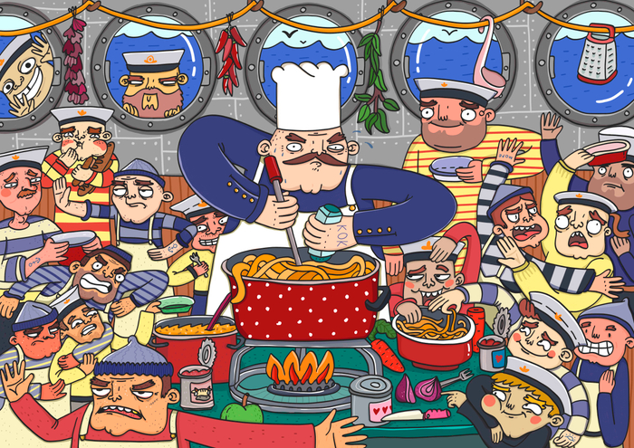 Все едят лапшу