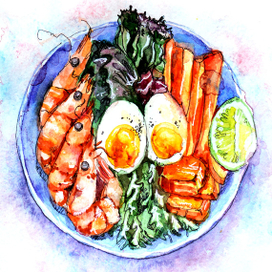 Салат с креветками 