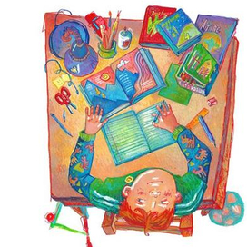 Сережа учит уроки