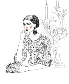 девушка простыми линиями