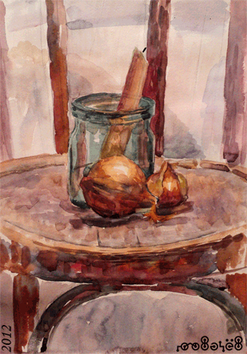 "Банка, свеча и две луковицы".