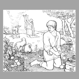 Каин и Авель. Иллюстрация для хрестоматии.