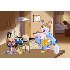 Книжная иллюстрация. Молодая мама.