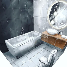 Скетч ванной комнаты 