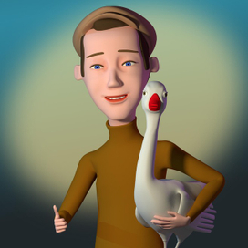 парнишка с гусем