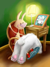 Зай готовит шубку.