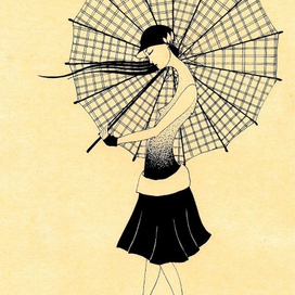 Девушка с зонтиком