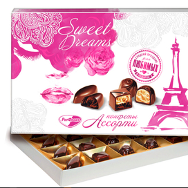 Оформление упаковки конфеты РотФронт 14 февраля