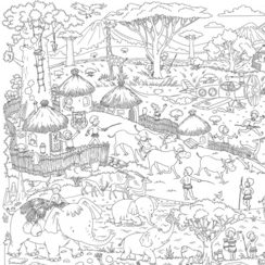 Саванна. Раскраска