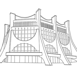 Линейный рисунок раскраска "Театр"