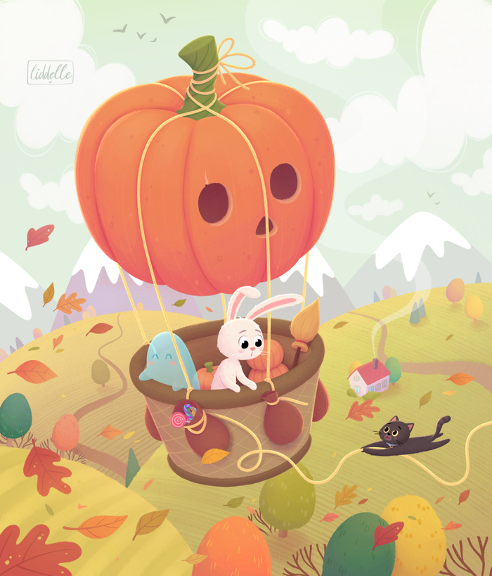 Приключения котика в канун Хэллоуина 