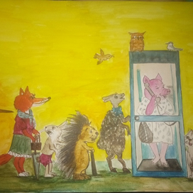 Иллюстрация к сказке Корнея Чуковского,, Телефон,, 