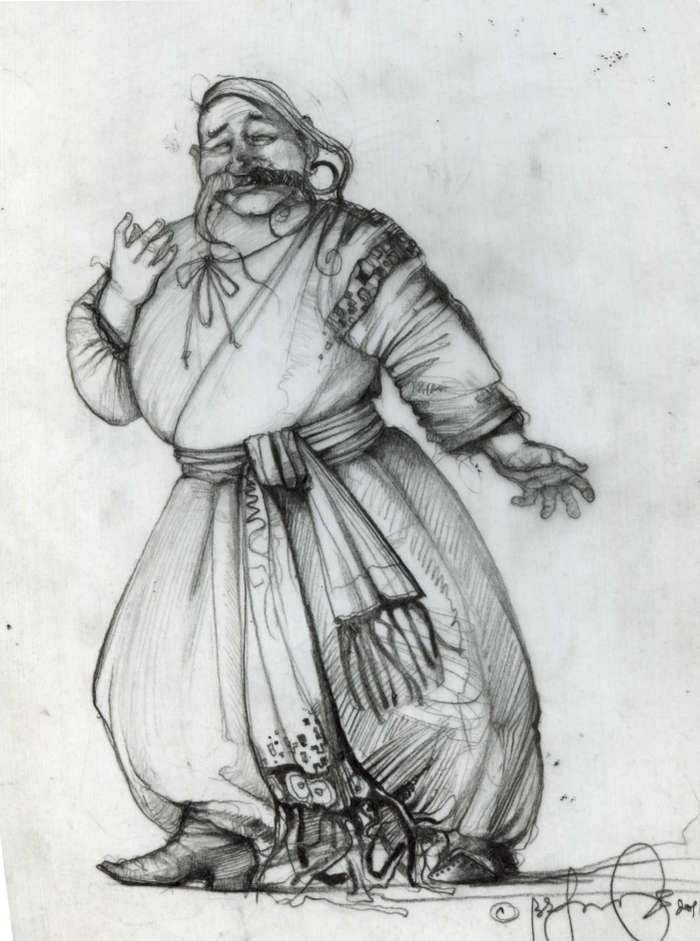  Sketch illustration to Nikolai Gogol novel "The Night Before Christmas." 