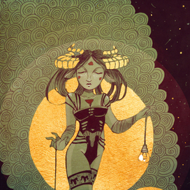 Девушка с лампочками