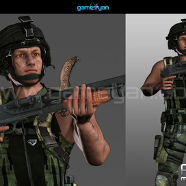 3D Военная характера талисмана