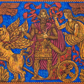 ПАЛЬМИРА: СЛИЯНИЕ КУЛЬТУР". Триумф Белла. 6х2,5 м, акрил, холст. 2016 г.