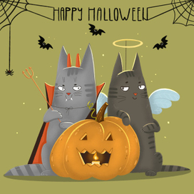Хэллоуинские коты