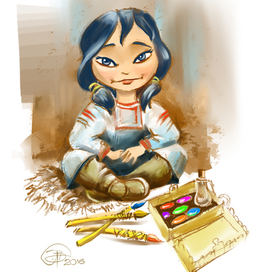 Енэшка рисует волшебными красками. Из серии "Сказки народов Севера"