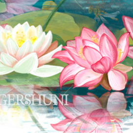 Нимфеи и стрекозы (фрагмент)