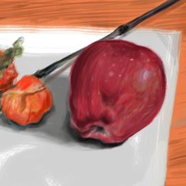 Физалис и яблоко