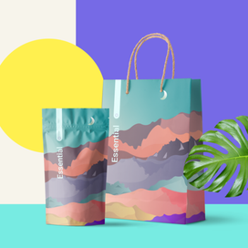 Горный пейзаж на мокапе