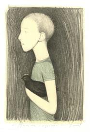 Мальчик с черной курочкой