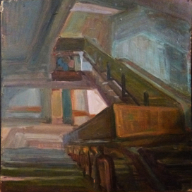 На лестнице