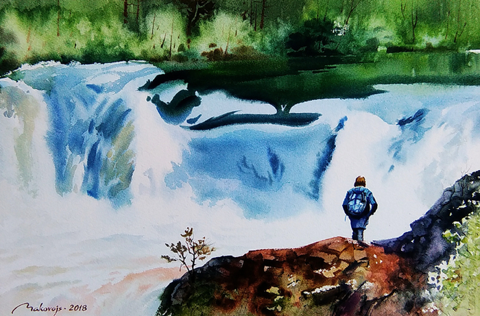 Водопад,,Кивач-2,,Карелия.