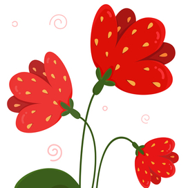 Клубничные цветы