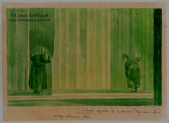 Тылы подлости всегда открыты. Гризайль. 15 x 25 cm.