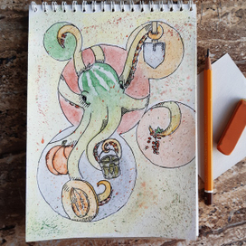 Августовский арбузный осьминог