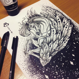 Пегас эскиз тату