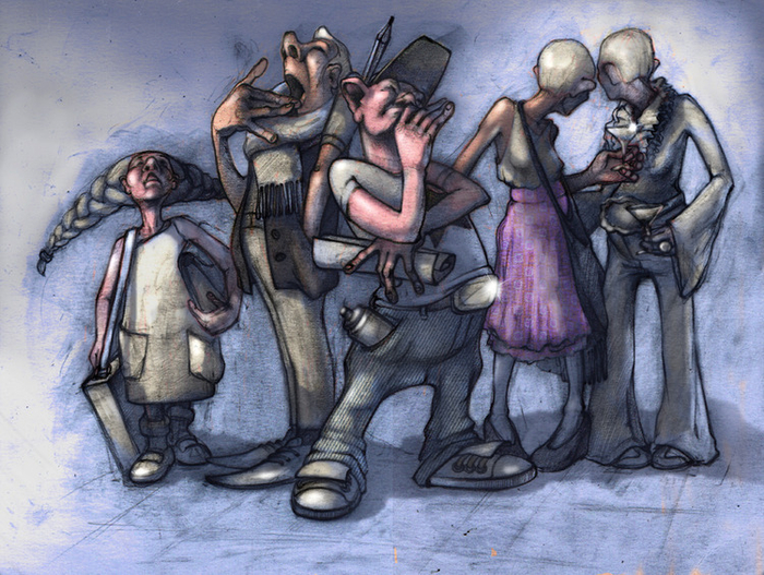 На выставке...