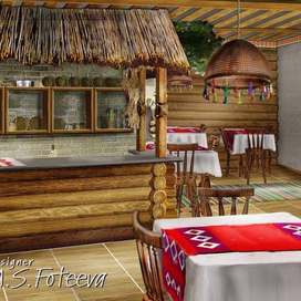 Эскиз интерьера кафе