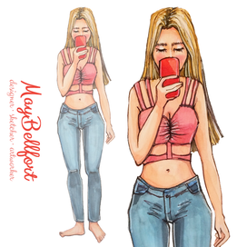 быстрый скетч маркерами