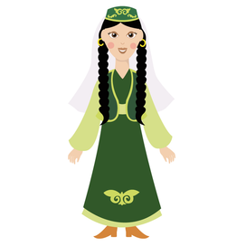 Девочка одетая в татарский народный костюм