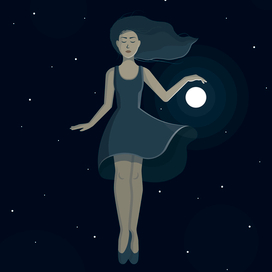 Левитирующая девушка с шаром