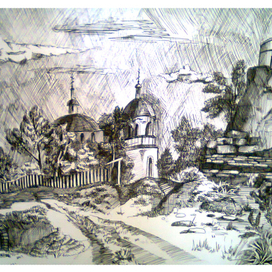 старая церковь, 30*40
