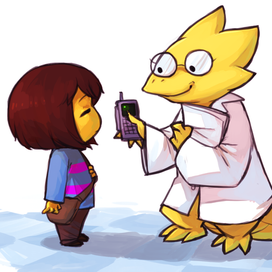 Frisk and Dr. Alphys