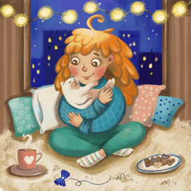 Девушка с котиком